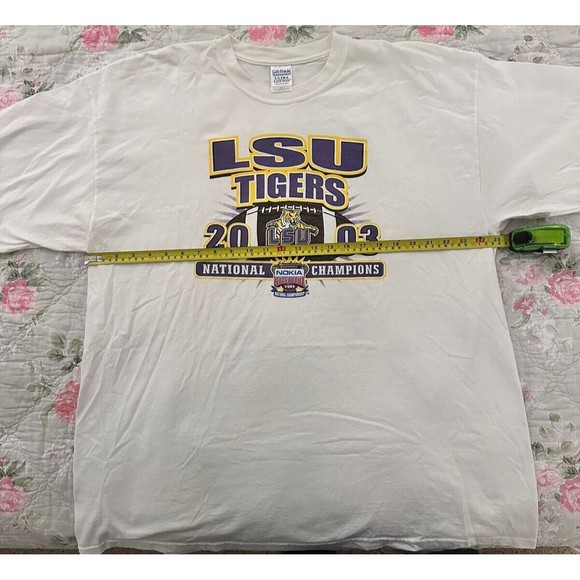 Vintage 2003 LSU Tigers National Champions T-shirt Size XXL 2X 2XL Nick Saban - Picture 5 of 9
